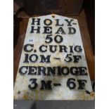 A Cast Iron Mile Road Marker For Holyhead