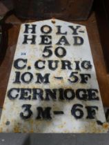 A Cast Iron Mile Road Marker For Holyhead