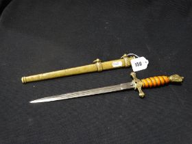 A 2nd World War 3rd Reich Kreigsmarine (Navy) Officers Dagger With Burnt Orange Celluloid Grip (Af)