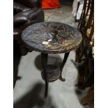 A Circular Topped Two Tier Floral Moulded Occasional Table .Possibly Liberty's Of London