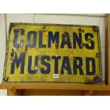 An Enamel Advertising Sign For "Colmans Mustard", 16" X 24"