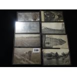 Eight Edwardian Framed Black & White Postcard Views