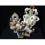 A Group Of Staffordshire Pottery Figures To Include King Charles & Cromwell, (All Af) (5)
