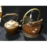 An Antique Copper Kettle Etc