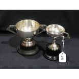 Two Silver Two Handled Trophy Cups, Relating To Criccieth Golf Club