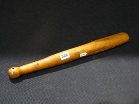 An Antique Wooden Club Bearing The Date 1828