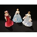 Three Coalport Worcester & Royal Doulton Figures