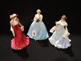 Three Coalport Worcester & Royal Doulton Figures