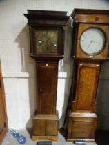 An Antique Oak Encased Long Case Clock With Square Brass Dial, Eight Day Movement, John Seddon,