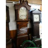 An Antique Mahogany Encased Long Case Clock, With Arch Painted Dial, Eight Day Movement, John Owen,