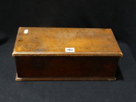 An Antique Mahogany Three Compartment Box, Marked 234