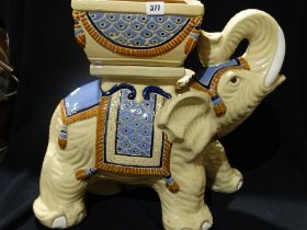 A 20thc Pottery Elephant Stool Planter