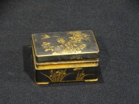 A Japanese Gilt Lacquer Finish Stamp Box