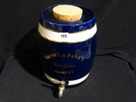 A Pottery Sherry Barrel For Brown & Panks