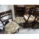 A Set Of Four Edwardian Drawing Room Chairs With Spindle Backs