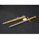 A 2nd World War 3rd Reich Kreigsmarine (Navy) Officers Dagger With Burnt Orange Celluloid Grip