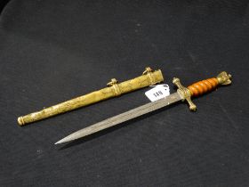 A 2nd World War 3rd Reich Kreigsmarine (Navy) Officers Dagger With Burnt Orange Celluloid Grip