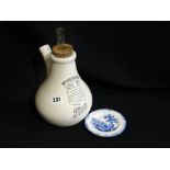 A White Pottery Dr Nelsons Improved Inhaler, Together With A Blue & White Transfer Decorated Dish