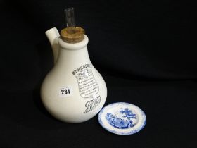 A White Pottery Dr Nelsons Improved Inhaler, Together With A Blue & White Transfer Decorated Dish