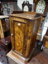 A Victorian Walnut Finish Single Door Pot Cupboard