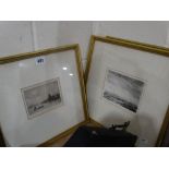 Three Black & White Coastal View Engravings, Signed In Pencil