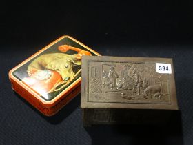 A Jacobs Biscuit Tin In The Form Of A Log Box, Together With A Further Confectionery Tin