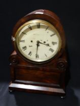 A Thwaites & Reed Mahogany Cased Bracket Clock With Circular White Dial & Fusee Movement, 18" High
