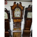 An Antique Mahogany Encased Long Case Clock, With Arched Painted Dial, Eight Day Movement, J Owen,