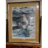 A Limited Edition Coloured Print Of A Cockerel By Andrew Hutchinson, Signed & No In Pencil