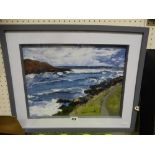 Owen Meilir, Oil, Anglesey Coastal View, Signed, 11" X 15"