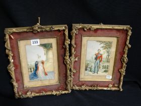 A Pair Of Gilt Framed Coloured Lithograph Prints Of Victoria & Albert