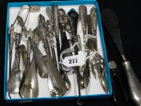 A Good Collection Of Silver Handled Shoe Horns & Button Hooks