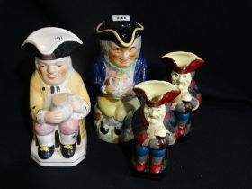 Four Pottery Tavern Figure Toby Jugs