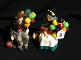 Two Royal Doulton Figures "The Old Balloon Seller" & "The Balloon Man"