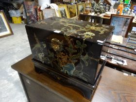 A 20thc Chinese Lacquer Cabinet On Stand