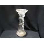 A Circular Based Clear Glass Swirl Vase, 16" High