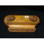 An Early 20thc Black Forest Type Ink Stand With Nut Decorated Lids To The Wells, 12" Across