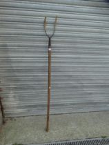 An Antique Wooden Handled Pitch Fork