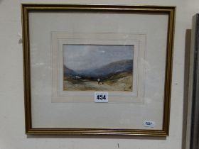 W. Hindley, Watercolour, Titled "Mountain Scene Westmorland"