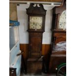 An Antique Oak Encased Long Case Clock With Square Painted Dial, Eight Day Movement, John