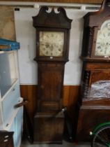 An Antique Oak Encased Long Case Clock With Square Painted Dial, Eight Day Movement, John