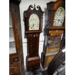 An Antique Mahogany Encased Long Case Clock, With Arched Painted Dial, Eight Day Movement