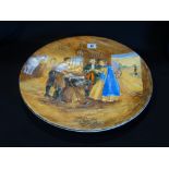 An Early 20thc Burleigh Ware Pottery Wall Plaque, Titled "Gretna Green" & Signed Ridgway, 16" Dia