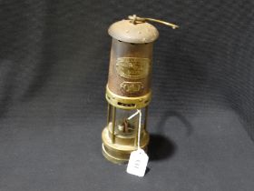 A Brass Miners Lamp By Thomas & Williams Ltd, Aberdare, No 1036