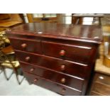An Antique Stained Pine Chest Of Two Short & Three Long Drawers
