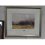 George Cockram, Watercolour, North Wales Landscape View With Sheep To The Foreground, Signed 9" X