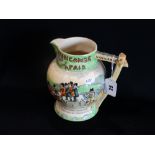 A Crown Devon Widdicombe Fair Jug With Musical Movement, 7" High