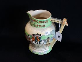 A Crown Devon Widdicombe Fair Jug With Musical Movement, 7" High