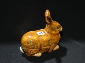 A Pottery Crouching Hare Tureen