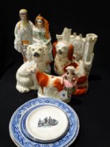 A Group Of Mixed Staffordshire Pottery Groups (Af)